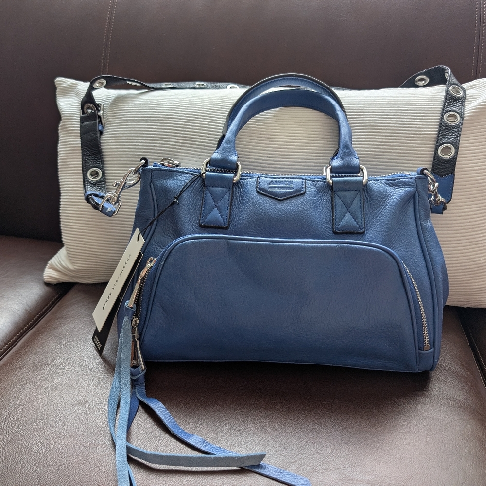 Blue Leather Satchel